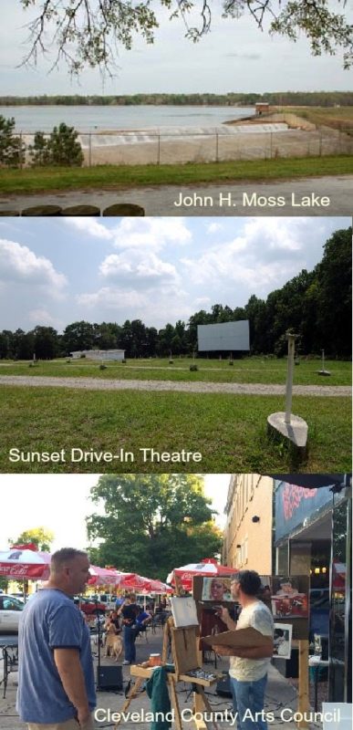 John H. Moss Lake,Sunset Drive-In Theatre,Cleveland County Arts Council, home for sale