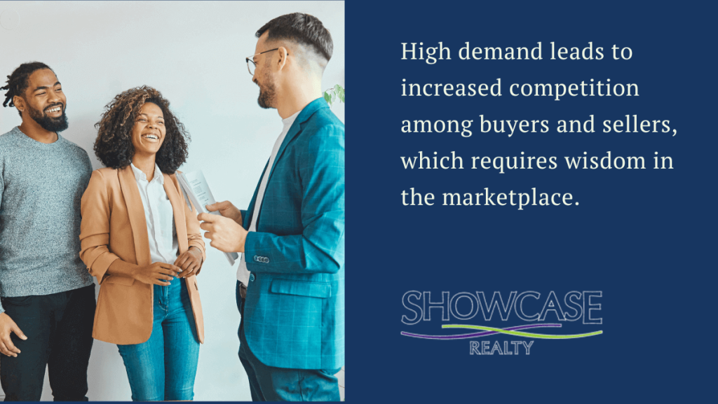 The image offers advice from a Top Real Estate Agent in Charlotte NC on the significance of wisdom when dealing with increased competition in the real estate market.
